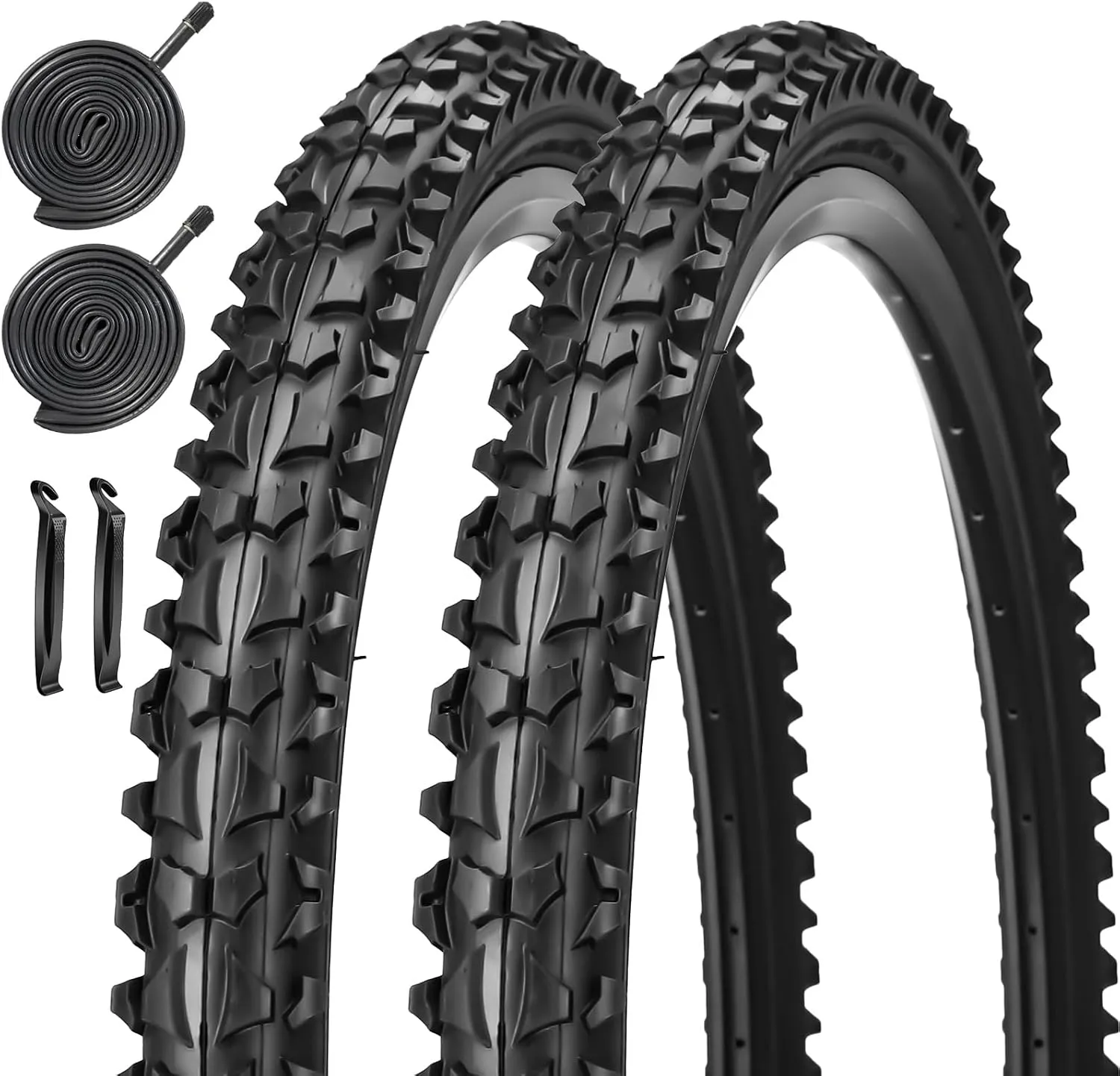 2 Pack 24" / 26"x 2.125" Bike Tire Folding Mountain Bike Replacement Bicycle Tire