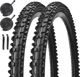2 Pack 24" / 26"x 2.125" Bike Tire Folding Mountain Bike Replacement Bicycle Tire