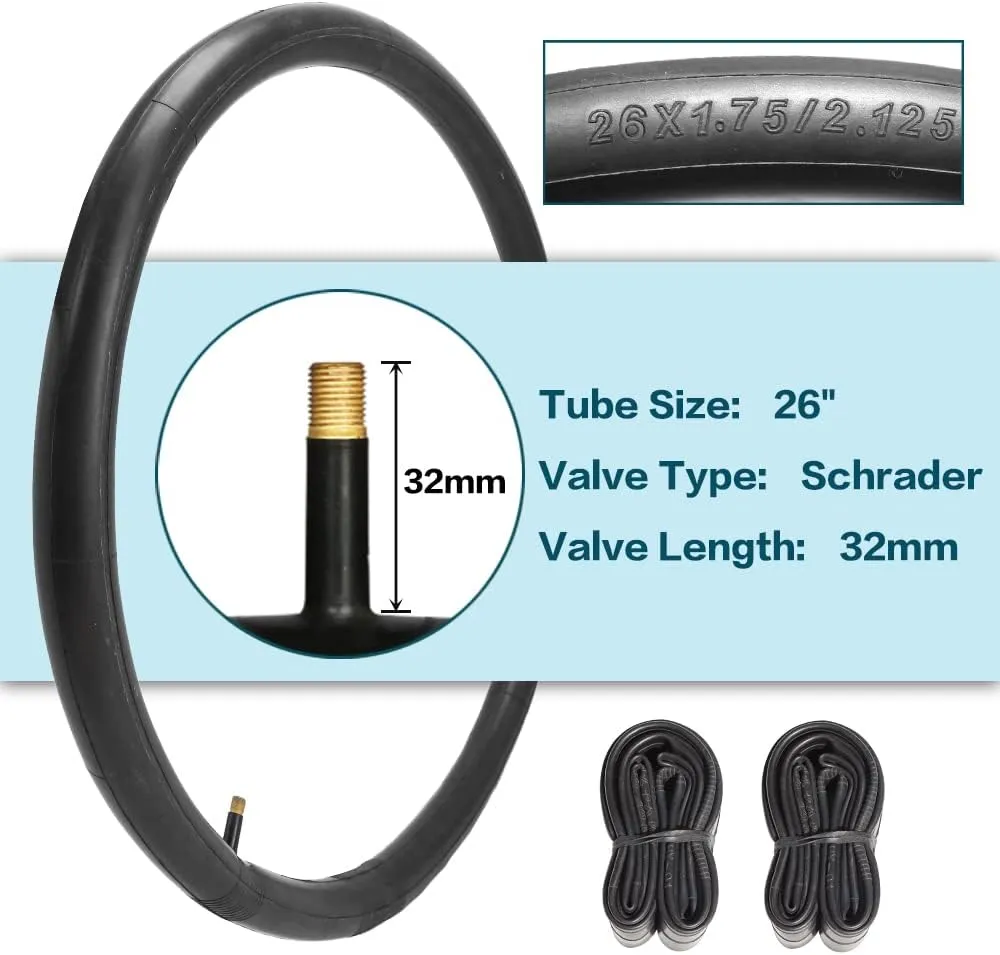 2 Pack 24" / 26"x 2.125" Bike Tire Folding Mountain Bike Replacement Bicycle Tire