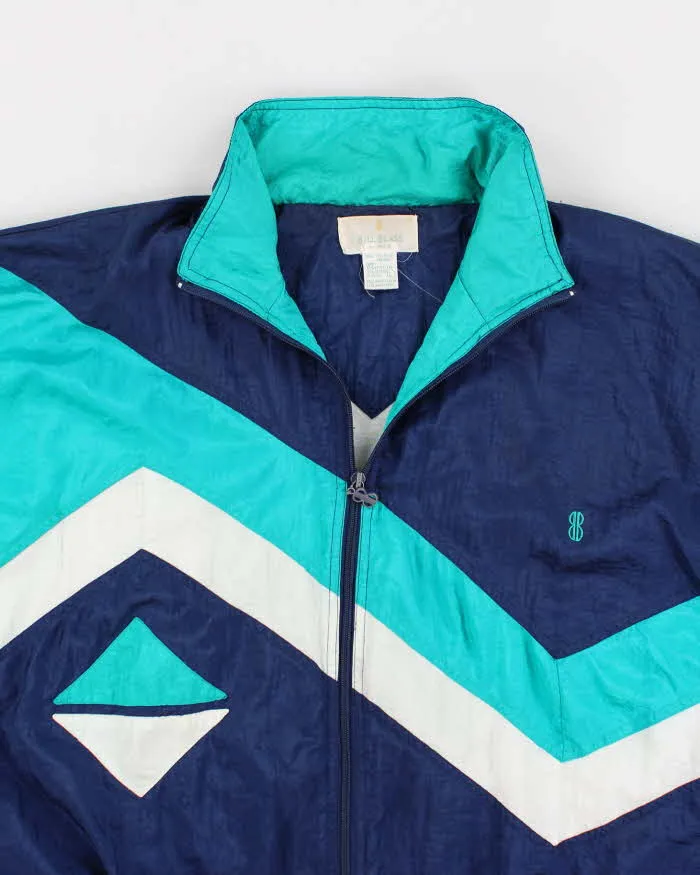 90s Vintage Bill Bass Blue Windbreaker Jacket - L