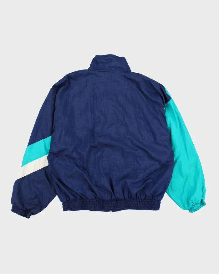 90s Vintage Bill Bass Blue Windbreaker Jacket - L