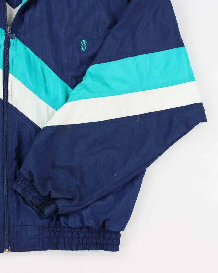 90s Vintage Bill Bass Blue Windbreaker Jacket - L