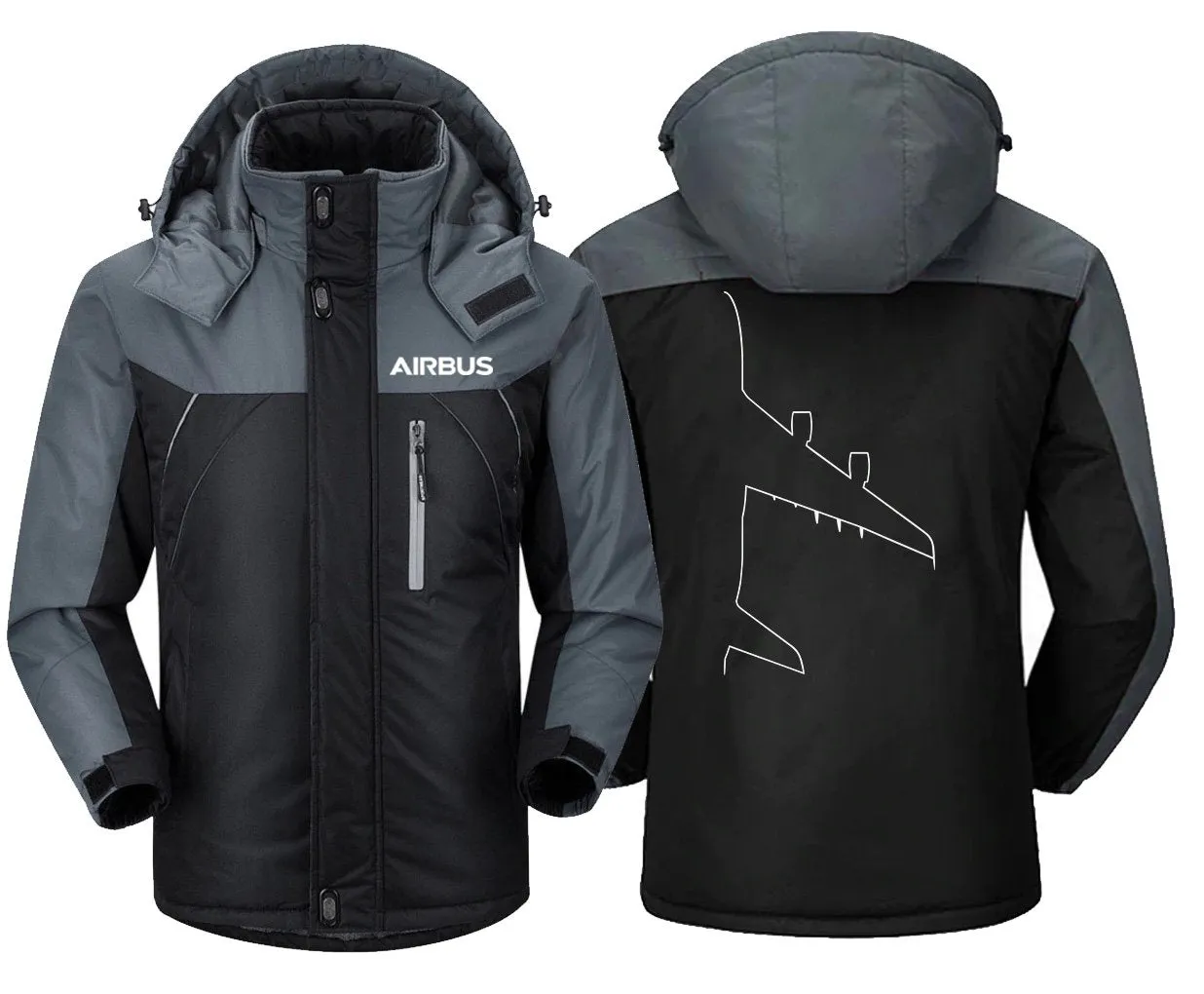 Airbus A380 Jacket - Water-Resistant Winter Windbreaker with Unique Design and Utility Pockets