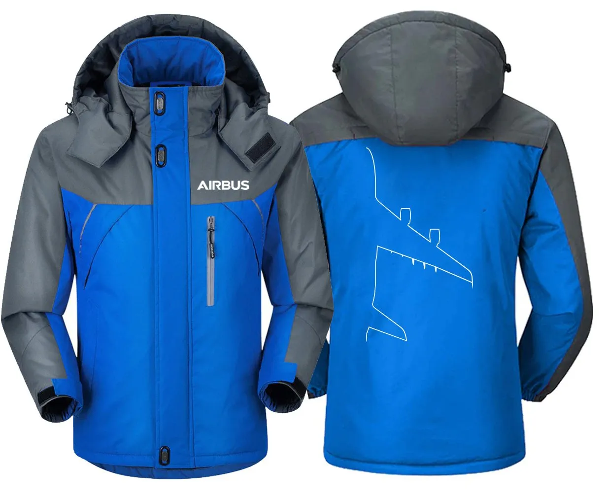 Airbus A380 Jacket - Water-Resistant Winter Windbreaker with Unique Design and Utility Pockets