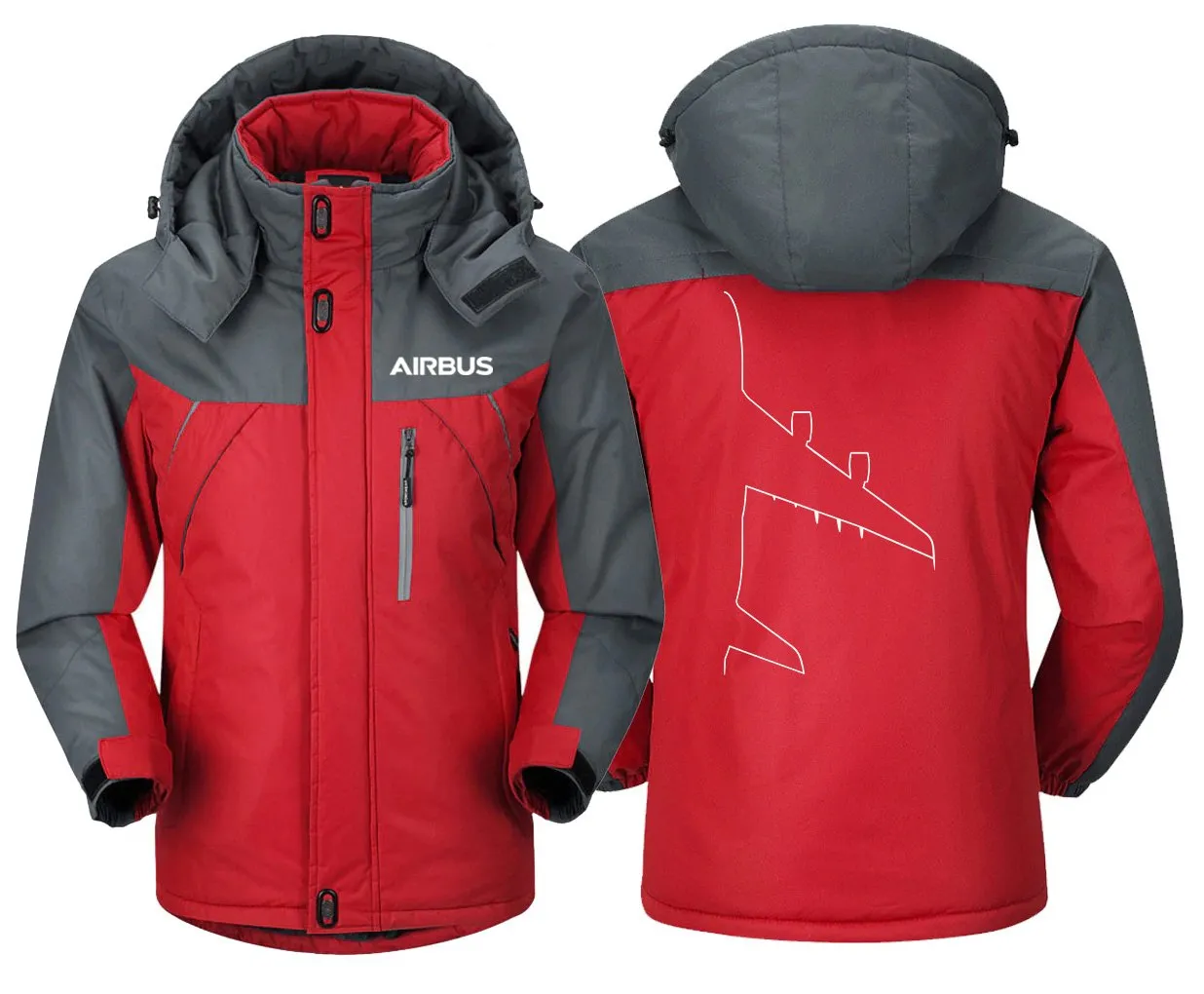 Airbus A380 Jacket - Water-Resistant Winter Windbreaker with Unique Design and Utility Pockets