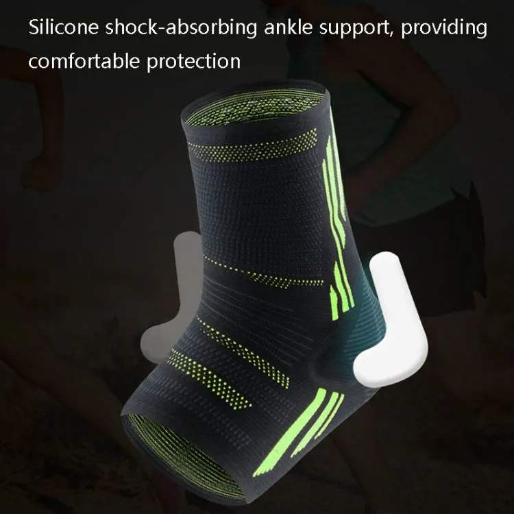 Anti-Sprain Silicone Ankle Support Basketball Football Hiking Fitness Sports Protective Gear, Size: L (Black Gray)