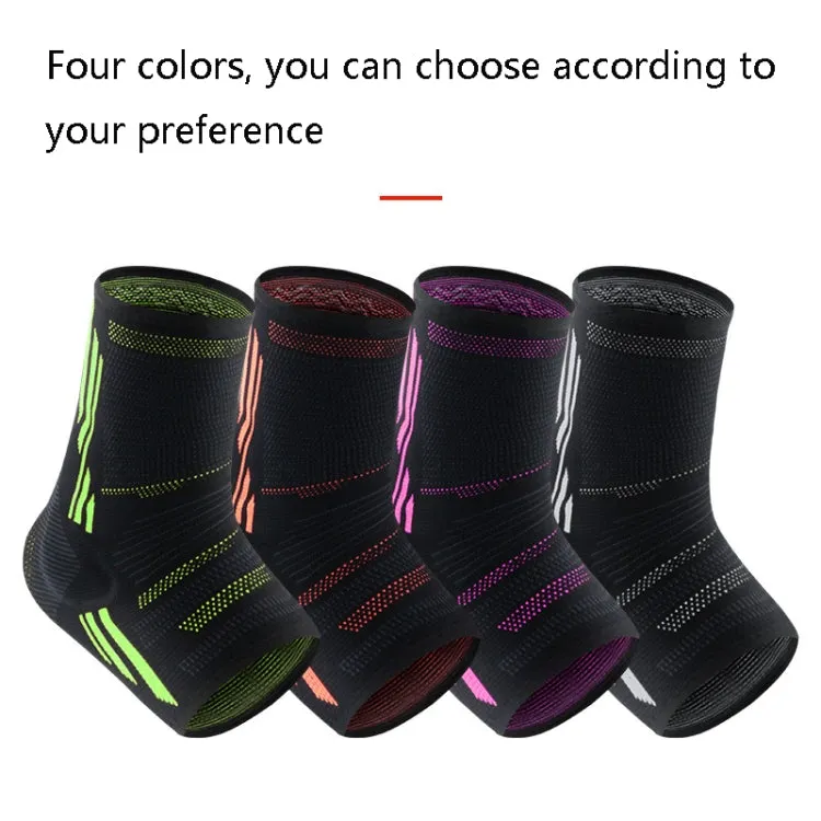 Anti-Sprain Silicone Ankle Support Basketball Football Hiking Fitness Sports Protective Gear, Size: L (Black Gray)