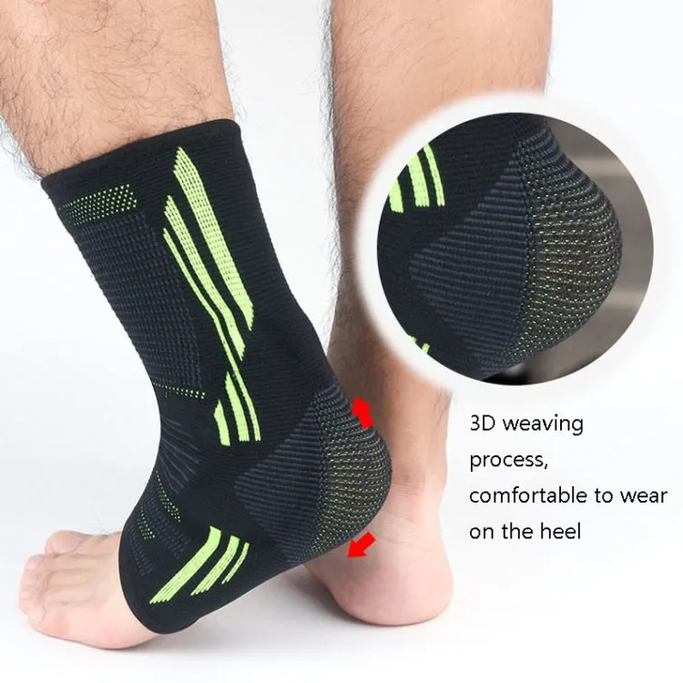 Anti-Sprain Silicone Ankle Support Basketball Football Hiking Fitness Sports Protective Gear, Size: L (Black Gray)
