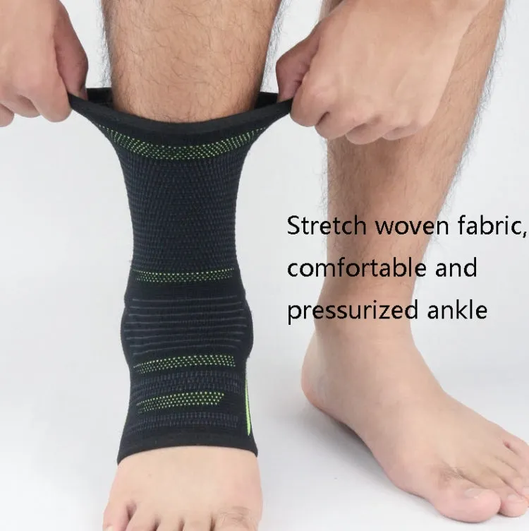 Anti-Sprain Silicone Ankle Support Basketball Football Hiking Fitness Sports Protective Gear, Size: L (Black Gray)