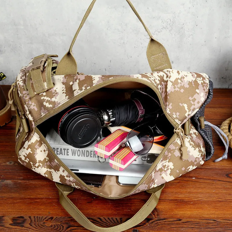 Backpack Cylinder Taekwondo  Camouflage Gymnastic Valise Multifunctional Portable Fitness Bag