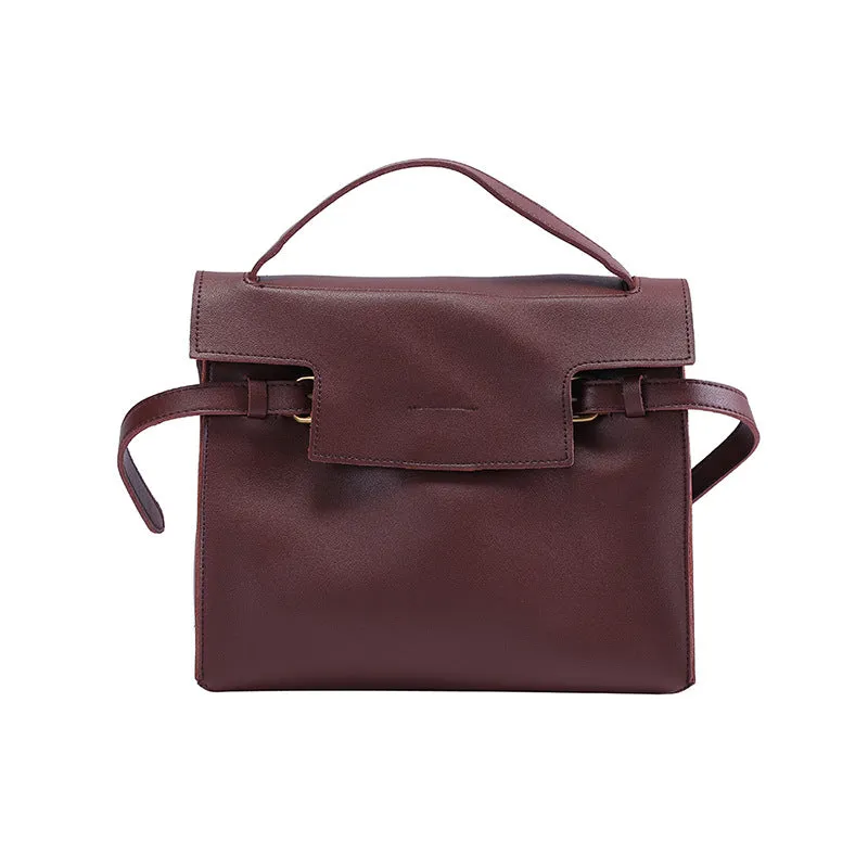 Backpack Retro PU Leather Backpack Solid Color Youth Men and Women Casual Shoulder Bag