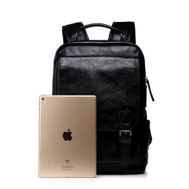 Backpack Trendy Men  Student Travel Release Buckle Pu shoulder bag