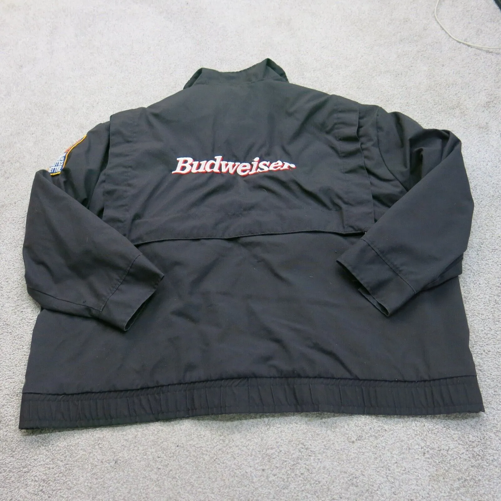 Budweiser Mens Thinsulate Windbreaker Jacket Full Zip Master Liner Black SZ 3XL