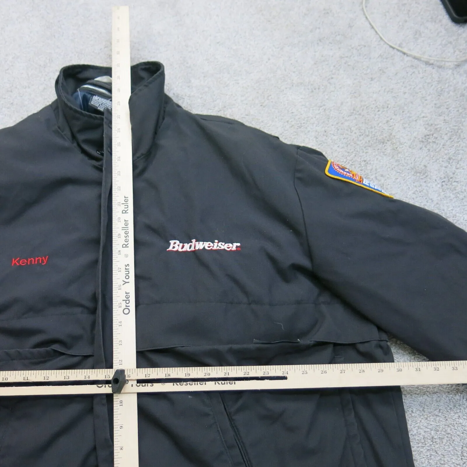Budweiser Mens Thinsulate Windbreaker Jacket Full Zip Master Liner Black SZ 3XL