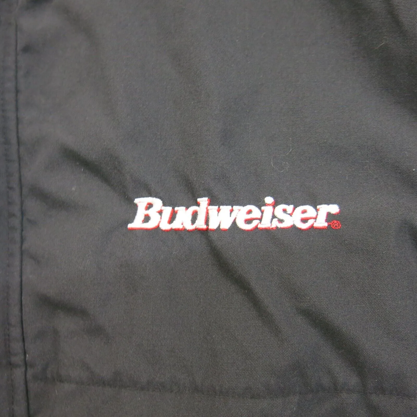 Budweiser Mens Thinsulate Windbreaker Jacket Full Zip Master Liner Black SZ 3XL