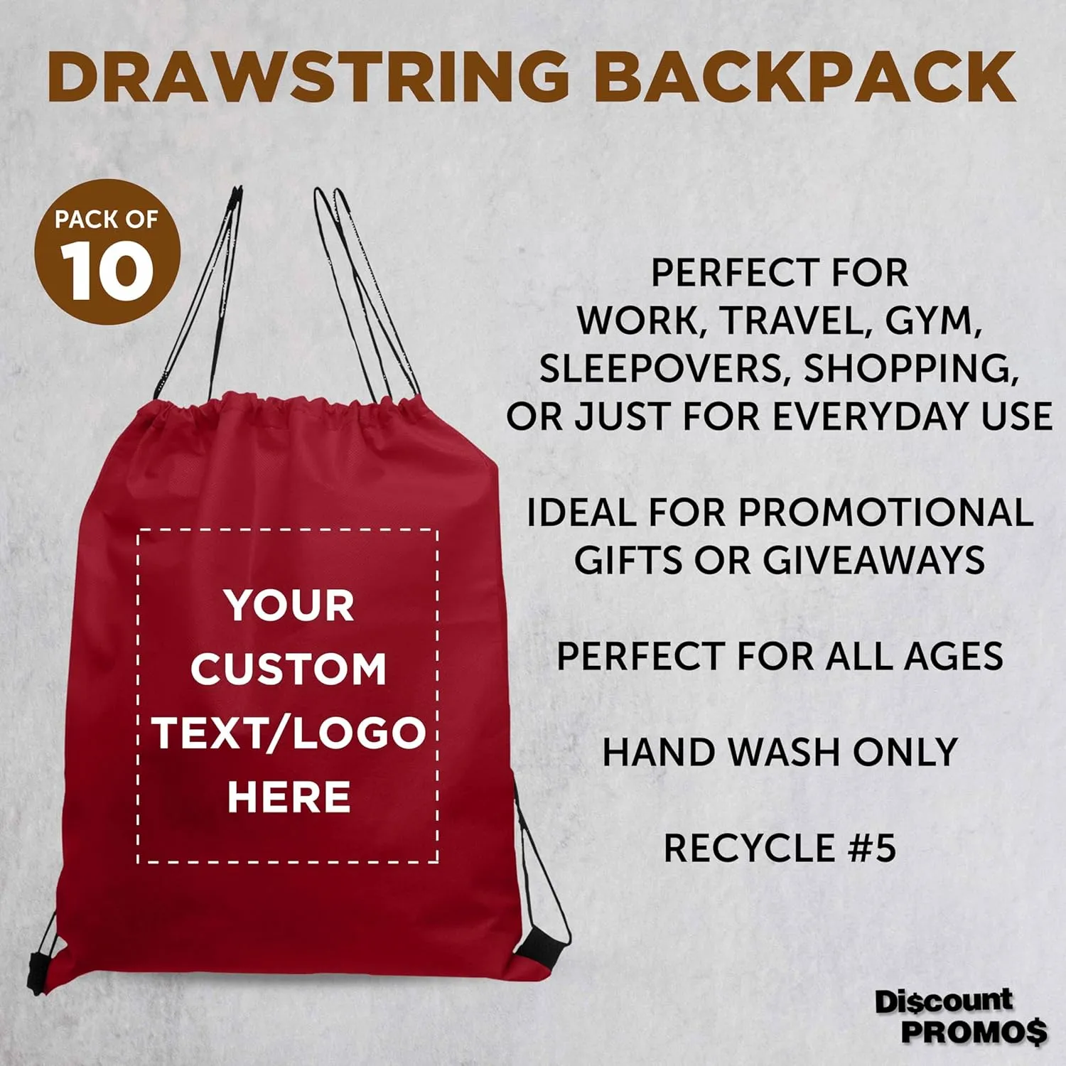 DISCOUNT PROMOS Drawstring Backpacks