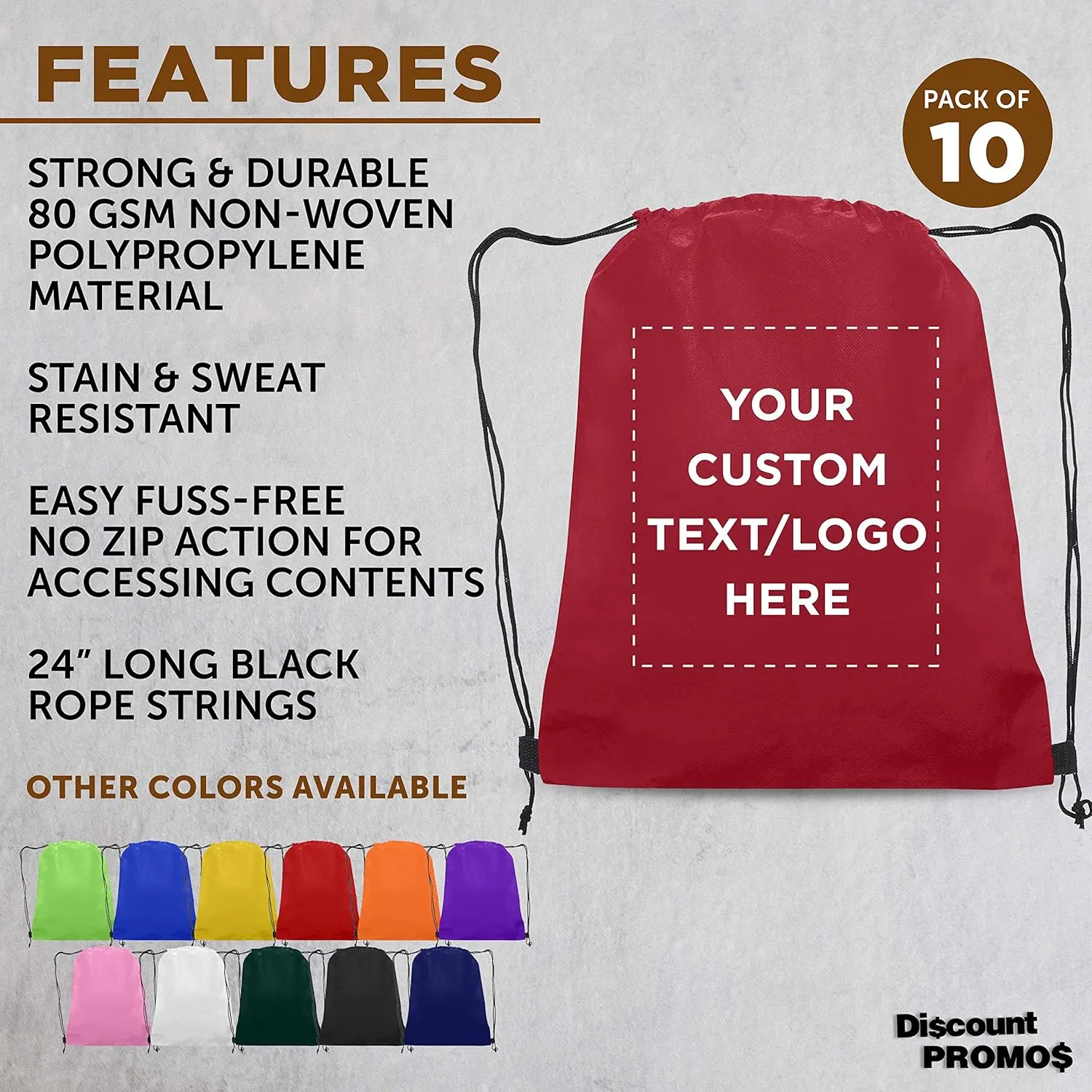 DISCOUNT PROMOS Drawstring Backpacks