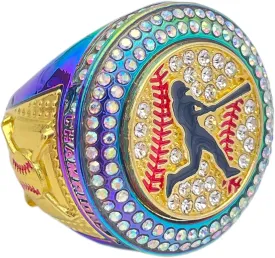 Discount Sports Rings, Baseball or Softball Batter CHAMPION RING ??Player Award, assorted colors and gemstones