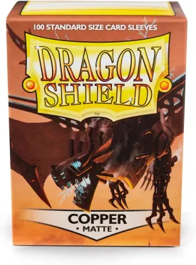 Dragon Shield | Standard Size Card Matte Sleeves | 100 CT - Smooth & Tough Premium TCG Sleeves | Compatible with Pokemon, Flesh & Blood, One Piece & Magic The Gathering | Copper Matte