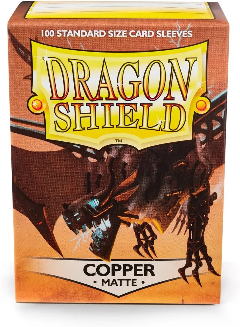 Dragon Shield | Standard Size Card Matte Sleeves | 100 CT - Smooth & Tough Premium TCG Sleeves | Compatible with Pokemon, Flesh & Blood, One Piece & Magic The Gathering | Copper Matte
