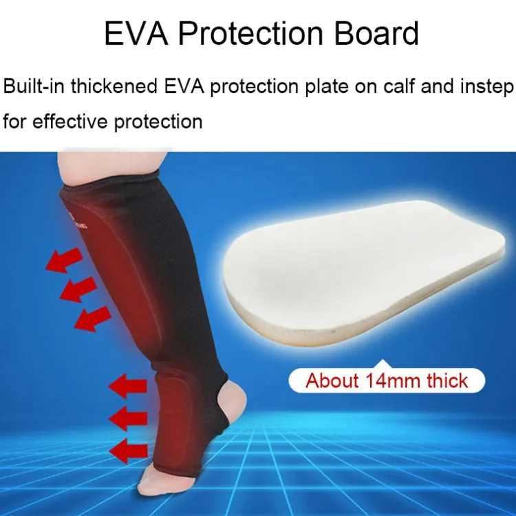Elastic Breathable Karate Leg Guards Taekwondo EVA Board Protective Gear, Specification: S (Black)