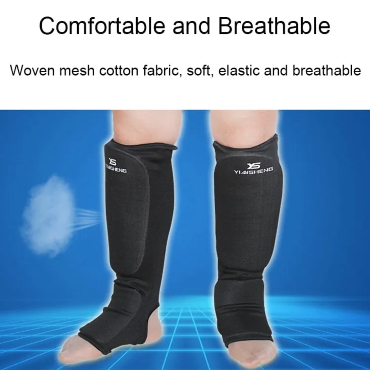 Elastic Breathable Karate Leg Guards Taekwondo EVA Board Protective Gear, Specification: S (Black)