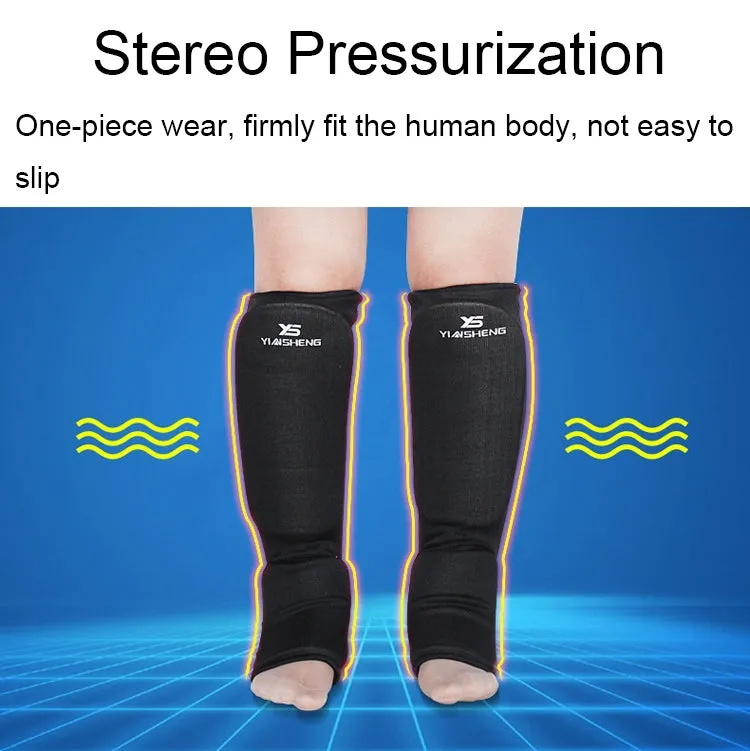 Elastic Breathable Karate Leg Guards Taekwondo EVA Board Protective Gear, Specification: S (Black)