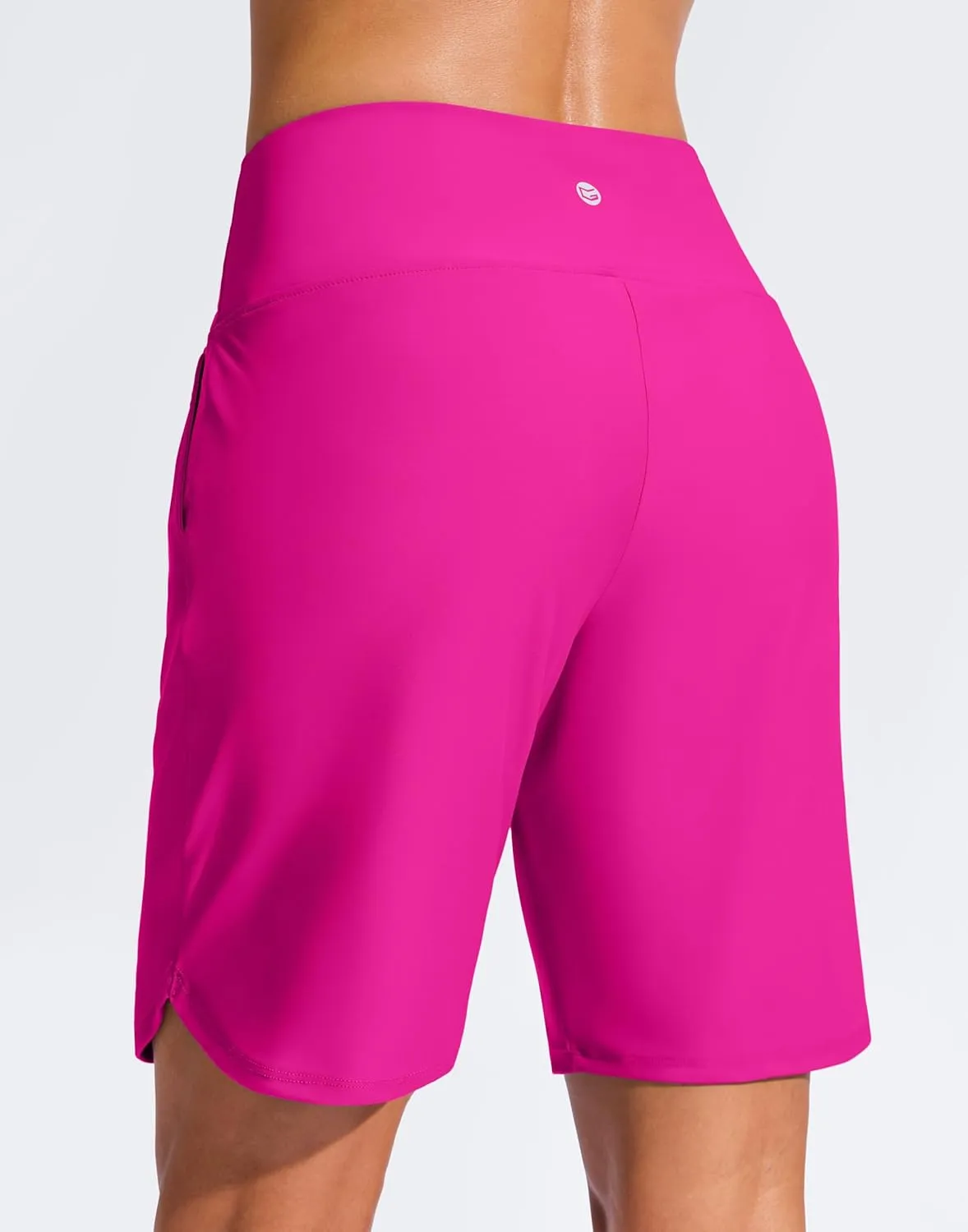 G Gradual Women's 9" Long Swim Board Shorts High Waisted Quick Dry Beach Swimming Shorts for Women with Pockets Liner