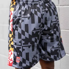 Greyscale & Maryland Flag Color Sides / Running Shorts (Men)