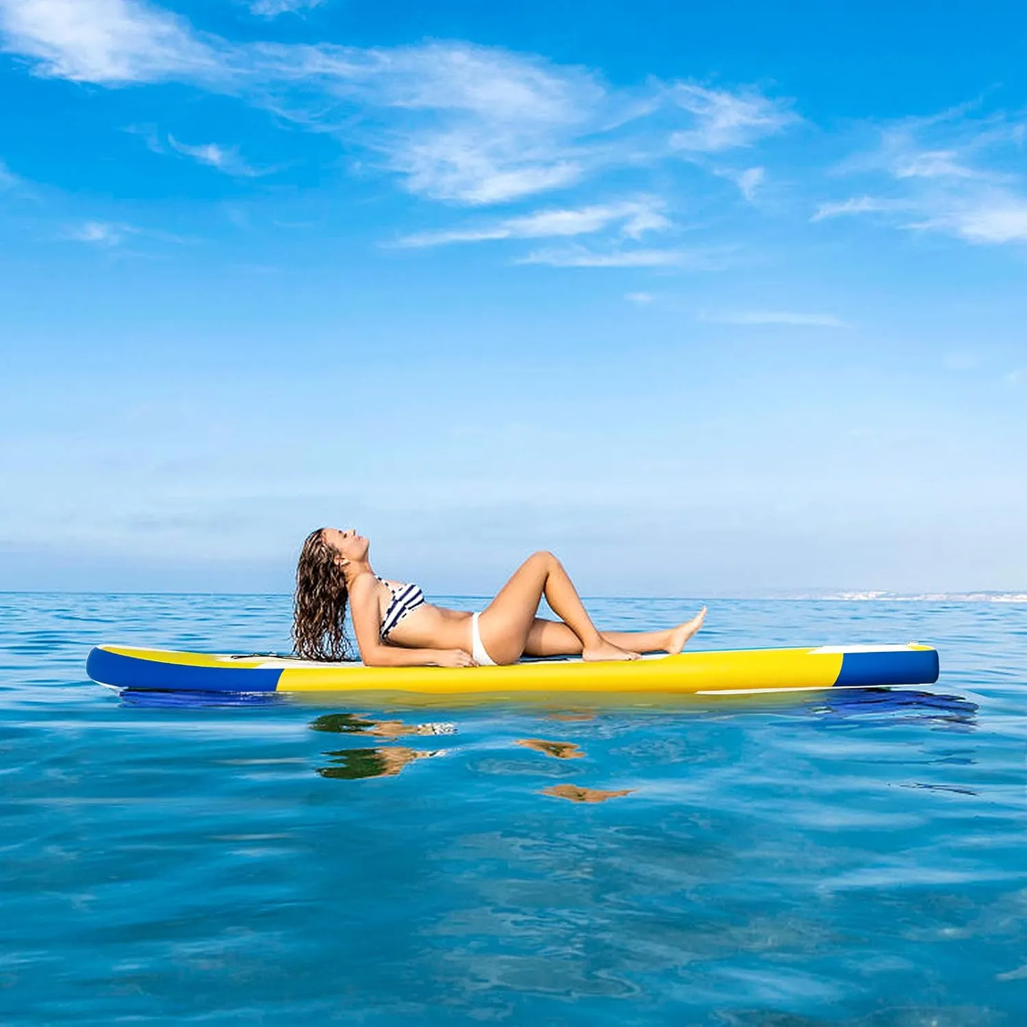 GYMAX Inflatable Stand Up Paddle Board, 10/11 x 31 x 6 Lightweight SUP with Accessory Set, Backpack, Aluminum Paddle, Non-Slip Deck, 3 Fins, Leash & Repair Kit for Surfing Yoga Fish