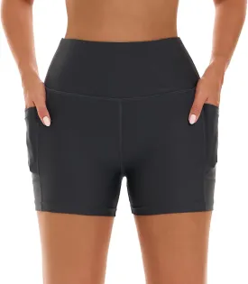 HODOSPORTS Women's 3''/5''/7''/9'' Swim Shorts UPF 50  High Waisted Board Shorts with Pockets Liner Quick Dry Swimsuit Bottom