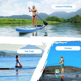 Inflatable Stand Up Paddle Board Package Includes Adjustable Travel Paddle Fin Pump Carry Backpack