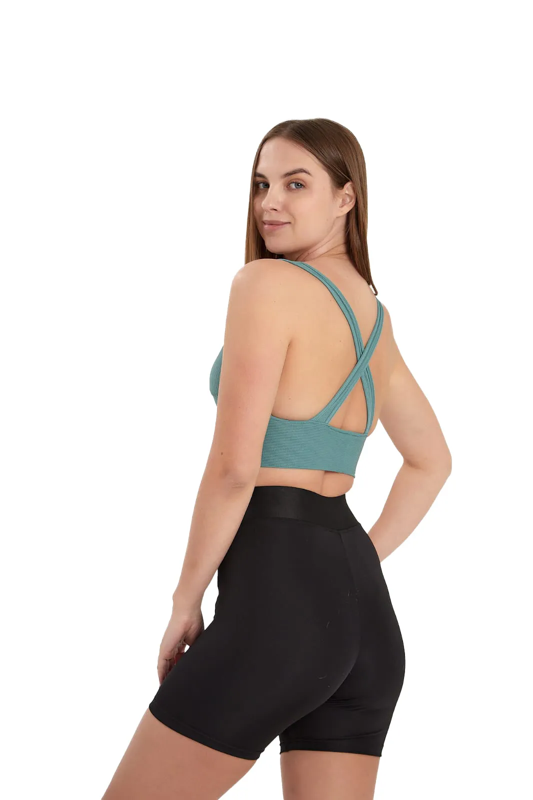 Juniors' and Women's Ultra Comfortable Soft Plunge Neck Top, Padded Workout Wear - Lightweight & Breathable Activewear
