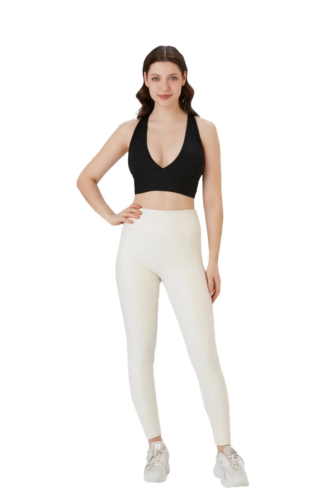Juniors' and Women's Ultra Comfortable Soft Plunge Neck Top, Padded Workout Wear - Lightweight & Breathable Activewear