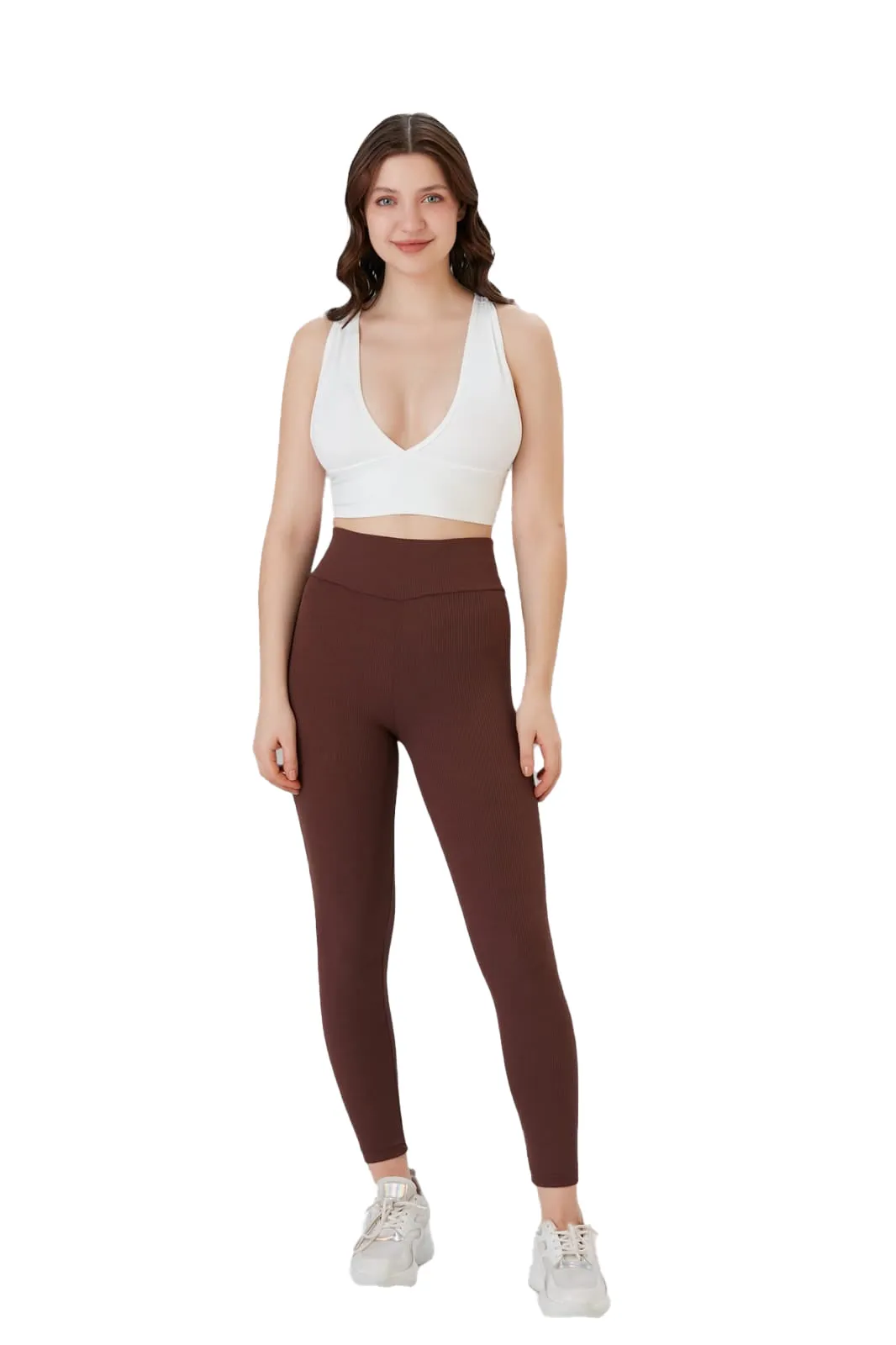 Juniors' and Women's Ultra Comfortable Soft Plunge Neck Top, Padded Workout Wear - Lightweight & Breathable Activewear