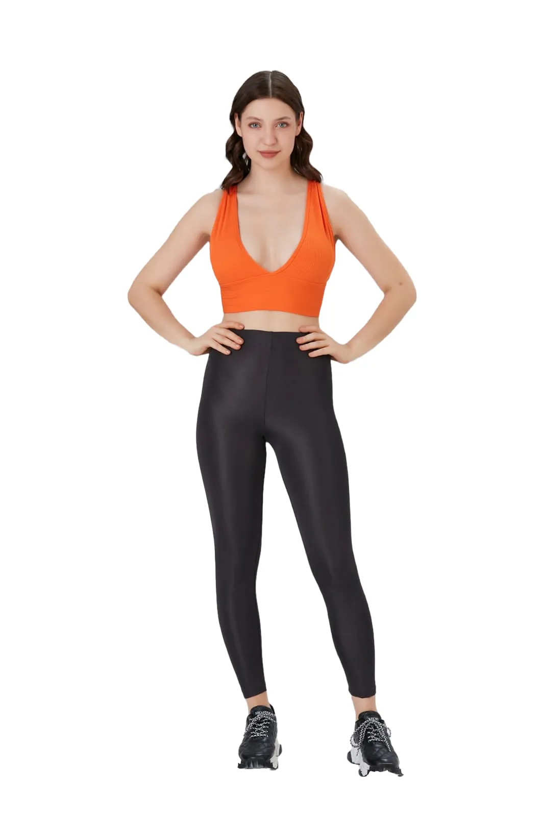 Juniors' and Women's Ultra Comfortable Soft Plunge Neck Top, Padded Workout Wear - Lightweight & Breathable Activewear