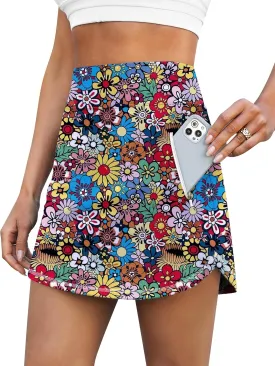 LouKeith Golf Skirts for Women Tennis Skirt with Zipper Pockets High Waisted Running Casual Athletic Skorts Built-in Shorts