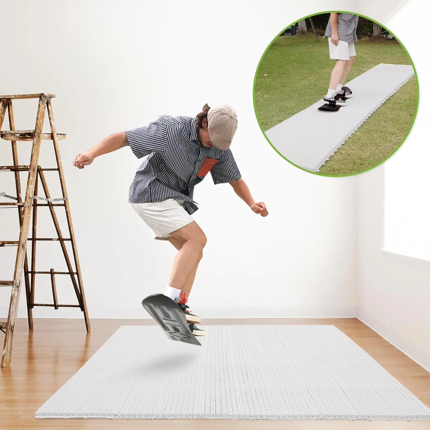 Matace Snowboard Training Mat  Interlocking Freestyle Ski & Snowboard Mat for Off-Snow Trick Practice, Perfect for Home Use Year-Round, Winter Sports Accessories, 2025