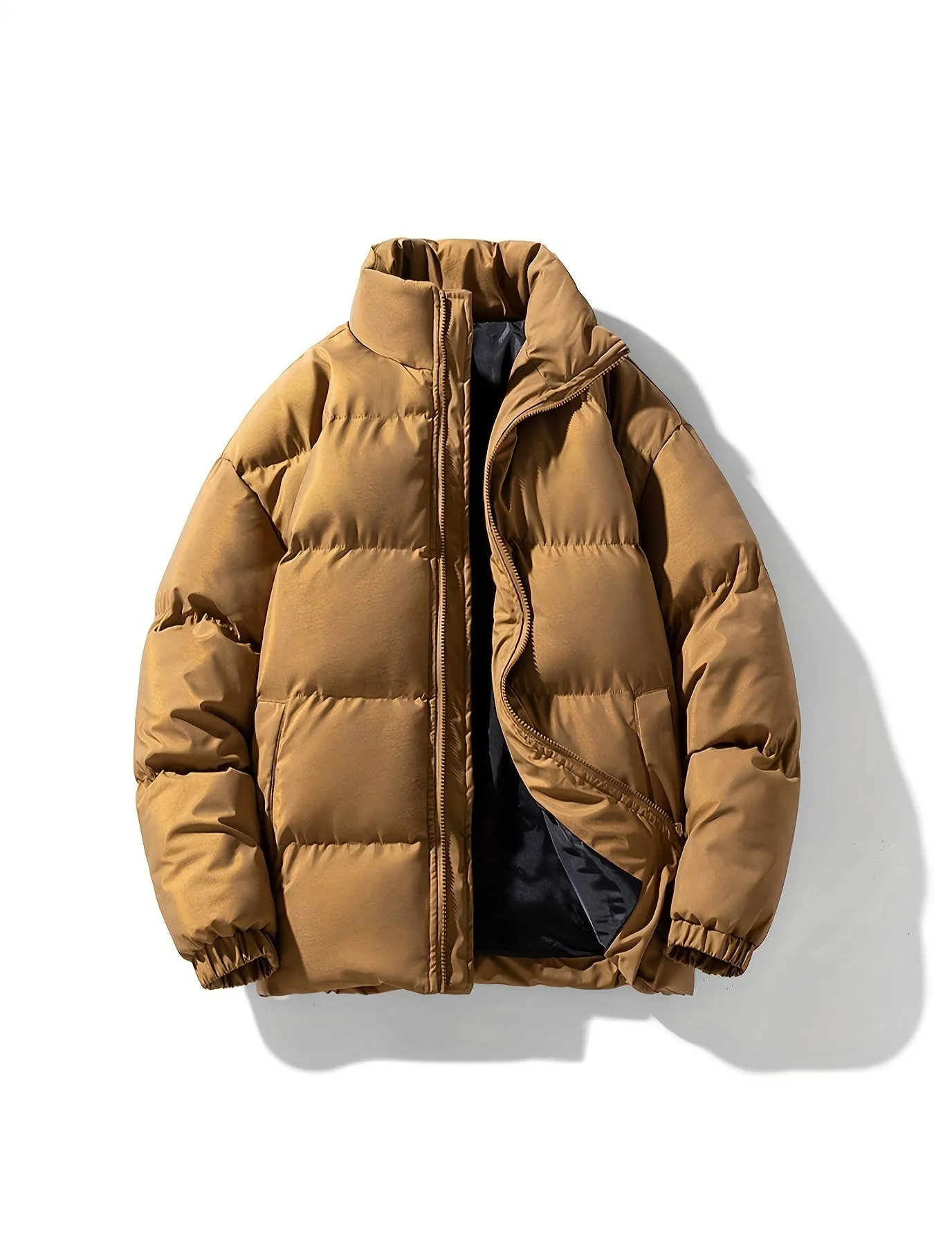 Men's Casual Padded Windbreaker Jacket with Stand Collar | Ideal for Autumn/Winter