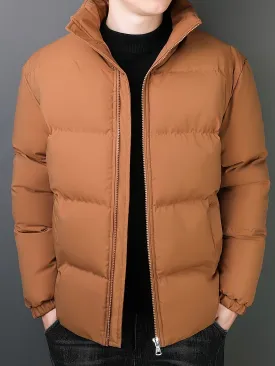 Men's Casual Padded Windbreaker Jacket with Stand Collar | Ideal for Autumn/Winter