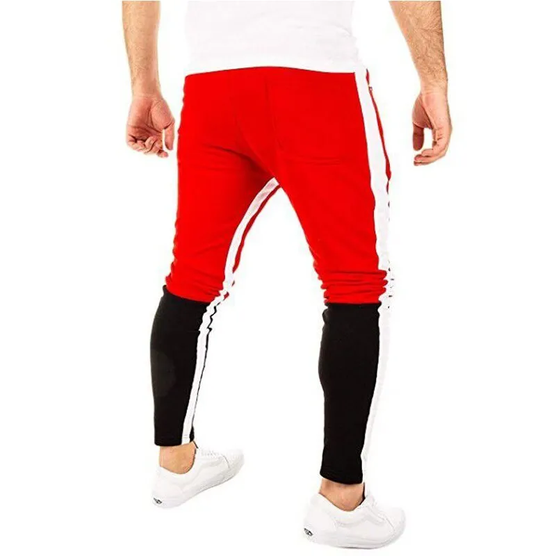 Men's Fashion Red & Black Casual Running Jogger Pants