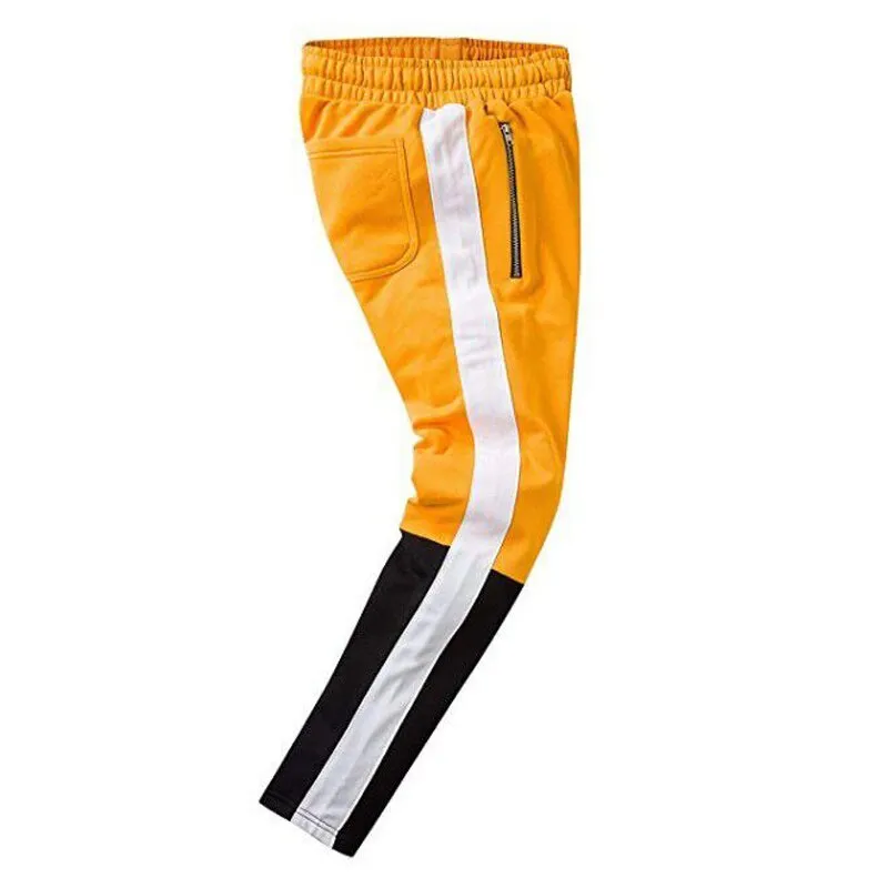 Men's Fashion Yellow & Black Casual Running Jogger Pants