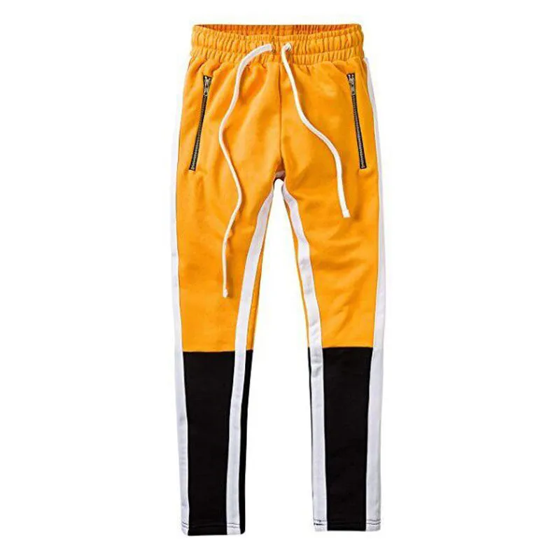 Men's Fashion Yellow & Black Casual Running Jogger Pants