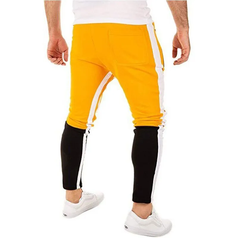 Men's Fashion Yellow & Black Casual Running Jogger Pants