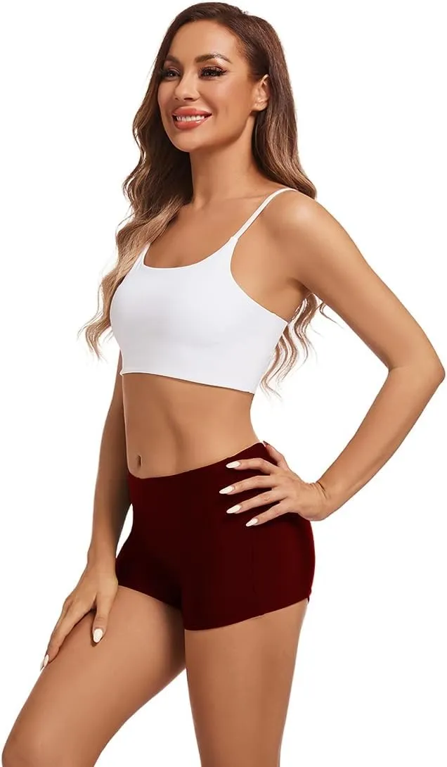 Micosuza Womens Swim Boyshorts Bikini Bottom Boardshorts Mini Short Beachwear