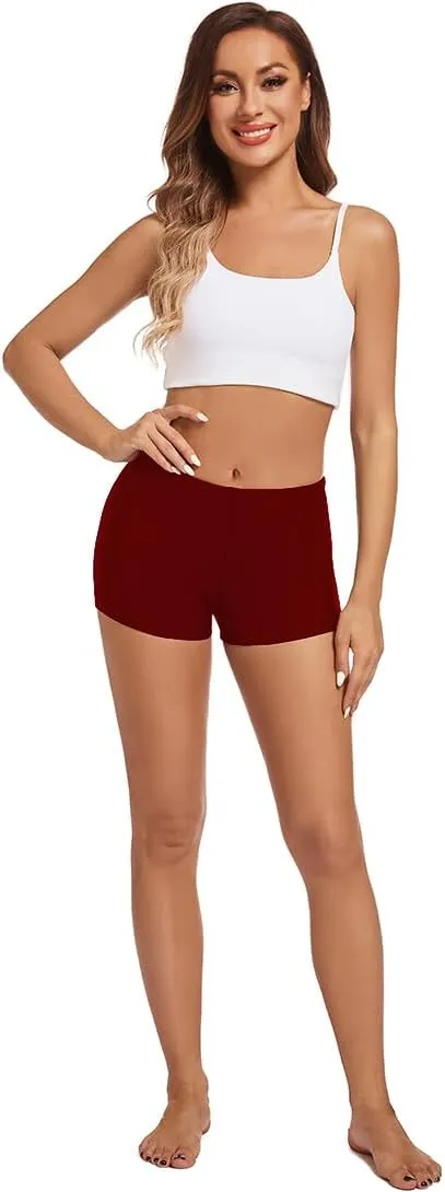 Micosuza Womens Swim Boyshorts Bikini Bottom Boardshorts Mini Short Beachwear