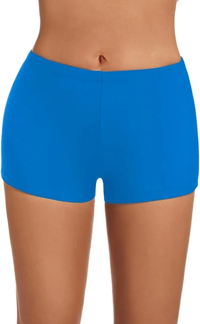 Micosuza Womens Swim Boyshorts Bikini Bottom Boardshorts Mini Short Beachwear