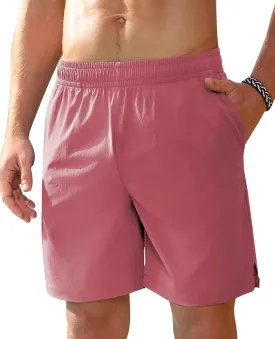 Milin Naco Mens Swim Trunks 7 inch Quick Dry Board Shorts with Zipper Pockets Bathing Suit Men Beach Shorts with Drawstring