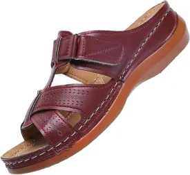 Orthopedic Sandals for Women Arch Support Slide Wedge Sandals Open Toe Slip On Platforms Comfortable Walking Shoes