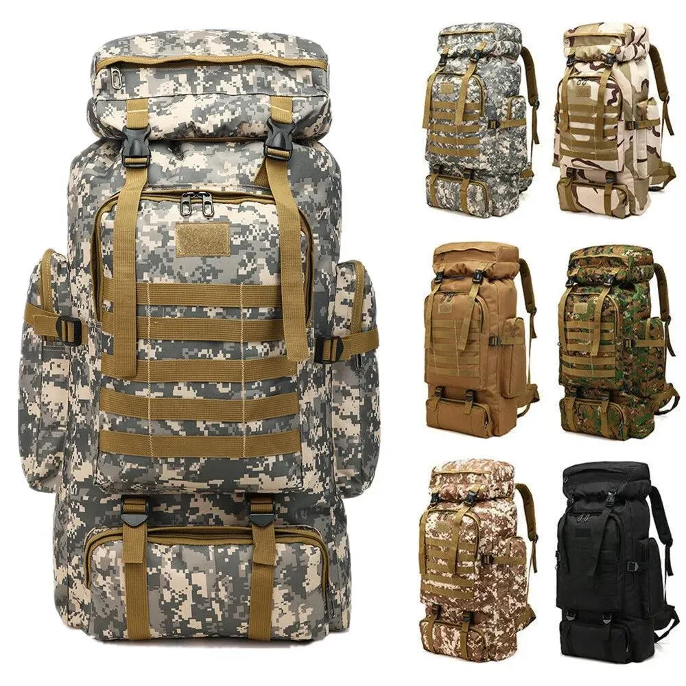 Outdoor 80L Camouflage Backpack – Heavy-Duty Mountaineering & Hiking Rucksack